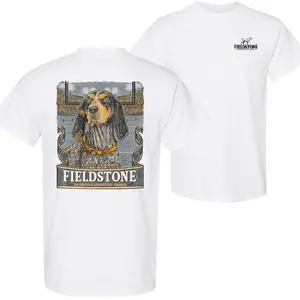 [100% Cotton] Unisex🐕 Fieldstone Hunting Dog T-shirt, American Made Graphic Tee Featuring Sporting Hound, Outdoor Adventure Wear, Trendy Southern Style Top, Soft Comfortable Fabric, Perfect for Streetwear or Casual Wear, Great Gift for Dog Lovers Fits