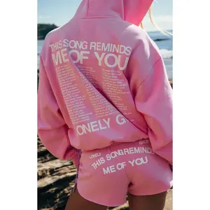 LONELY GHOST Women's This Song Reminds Me Of You Zip Up Hoodie