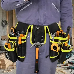 Professional Adjustable Magnetic Tool Belt, 26-Pocket Multi-Organizer Durable Anti-Slip Gear for Electricians, Carpenters, Construction, Outdoor Repair & Industrial Work. Detachable Comfortable Work Belt with Portable Storage.