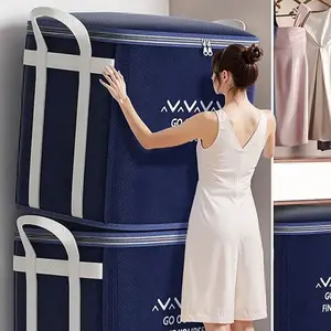 Large Capacity Thick Bedding Storage Bag, Moisture-Proof Clothes Organizer, Foldable for Blankets & Quilts, Durable Polyester, Sturdy Zipper