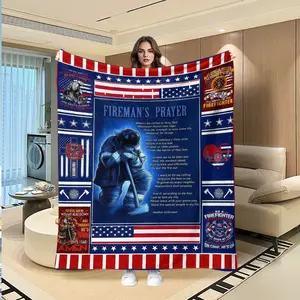 Firefighter Prayer Blanket, Creative Digital Print Flannel Throw, Best Gift for Thanksgiving, Valentine's Day, Christmas