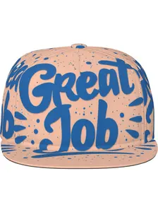 Great Job Baseball Cap Flat Brim Hip Hop Hat, Stylish Casual Wear, Perfect for Sports & Daily, Trendy Accessory