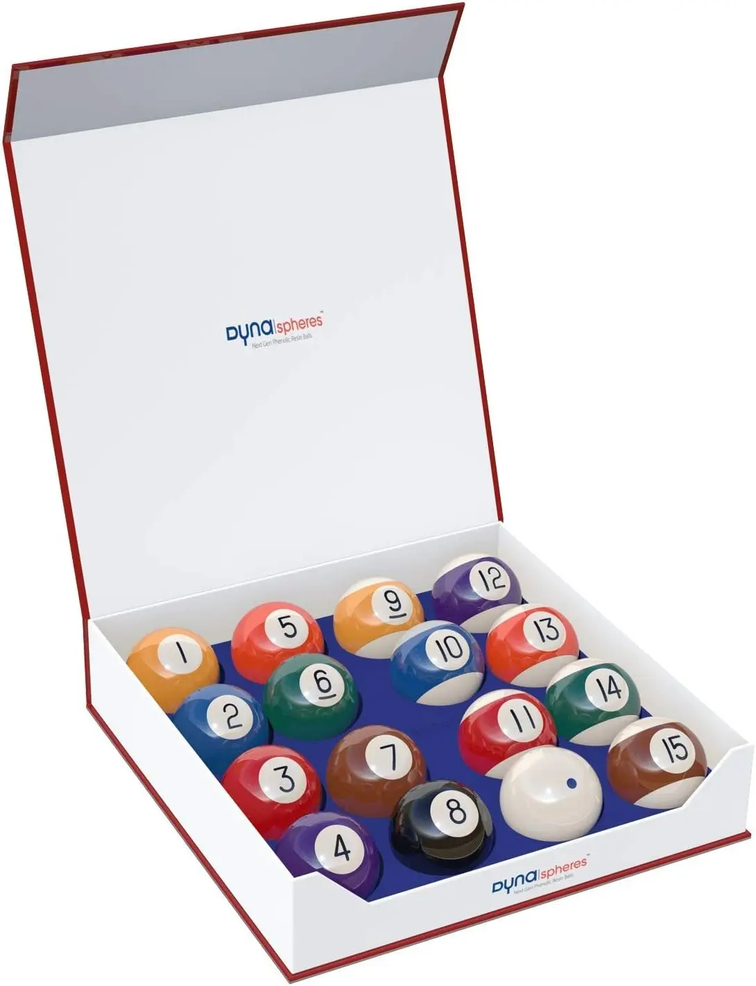 Gold Pool Ball Set - 1 Cue Ball, 7 Striped, 8 Solid, Cleaning Cloth, 2 Racks