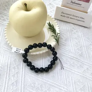 Mystic Black Radiance - Black Obsidian - Round Bead - 12mm