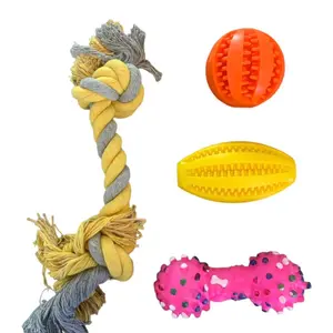 Dog Toy Play Pack - Assorted Plush Toys with Rope, Multi-Color Variety for Active Play and Engagement