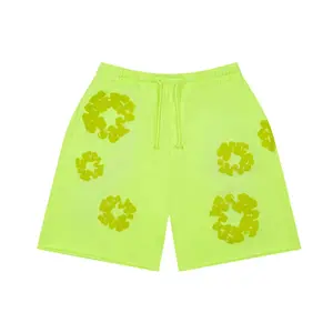 Denim Tears Mono Cotton Wreath Sweat Shorts 'Neon Green'
