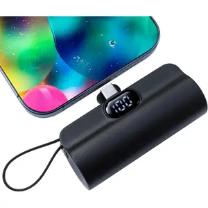 Mini power bank 5500mAh Portable Power Bank,Dual USB-C ports Cell Phone Power Charger, LCD LED Display Battery Compatible with iPhone17/16/15 plus/15 pro/15 pro Max/Android phone/Samsung/Moto/LG etc