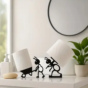 2-Piece Minimalist Practical Napkin Holder Set, Toilet Paper Organizer, Fun Modern Ant Design, Vibrant Animal Shape, Elegant Bathroom Decor, Home & Office Use, Tissue Holder