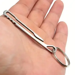 2pcs Sturdy Belt Clip Keychain with Metal Ring, Hook Carabiner - Sleek White, Perfect for Outdoor Camping, Hiking & Adventures - Essential EDC Tool Clip, Camping Accessories