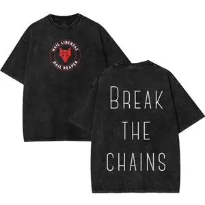 Red Rising Break The Chains Shirt, Pierce Brown Oversize Lightweight Acid Washed T-Shirt Cotton Classic, Book Apparel Top Womenswear