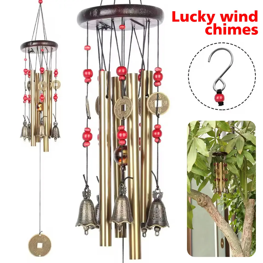 Fortune Wind Chime Harmonious Large Metal Wind Chime - Soothing Melodic Tone, Durable Outdoor Tube - Perfect Garden and Patio Decoration, Ideal for Relaxation and Meditation