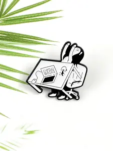 Angry Office Worker Flipping Desk Enamel Pin Tired of Working Overthrow Desk Badge Funny Quitting Job Satire Badge Stress Relief Gift Humorous Brooch for Workaholic Colleague Backpack Jacket Hat Badge Jewelry Gifts