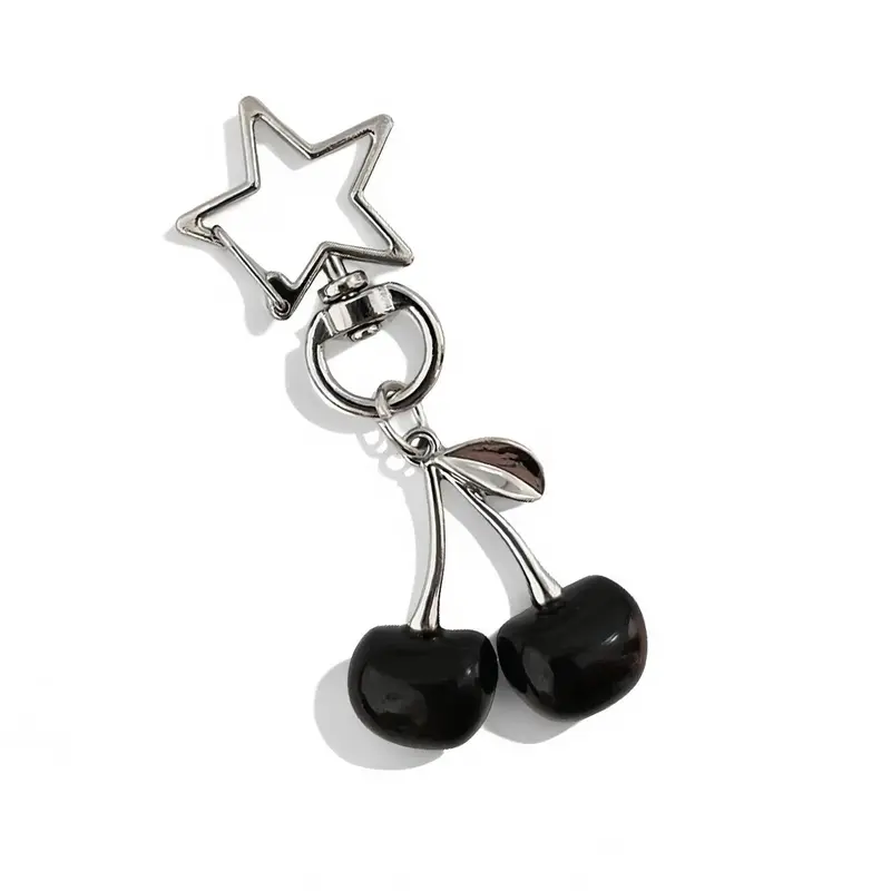 Cherry Design Keychain, Cute Star Design Key Ring for Women & Men, Fashion Accessories for Daily Use, Trendy All-match & Exquisite Keychain for Birthday Gift, Keychain For Bags, Keychain Pendant, Cute Keychain Accessory, Keychains Cute