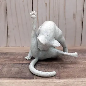 1pc Charming Licking Cat Resin Statue - Cute & Lifelike Decorative Outdoor Garden Decor, Perfect Desktop Ornament with Classic Style, Ideal for home Decoration