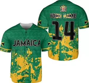 Personalized Jamaica Baseball Jersey Shirts Jamaica Flag Lion Jersey