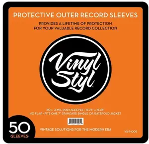 Vinyl Styl® VS-P-014 12 Inch Vinyl Record Outer Sleeve Polyethylene - 50 Count (Clear)  [BAGS / SLEEVES] Audiophile