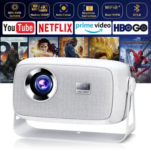 [US Warehouse]2026 X4 projector: 800 ANSI rumens, Android 11.0, dual Wi-Fi 6. Your portable home theater! 4K decoding , autofocus 180° rotation, bringing 150-inch fun, built-in speaker, free screen mirroring, in the home theater!