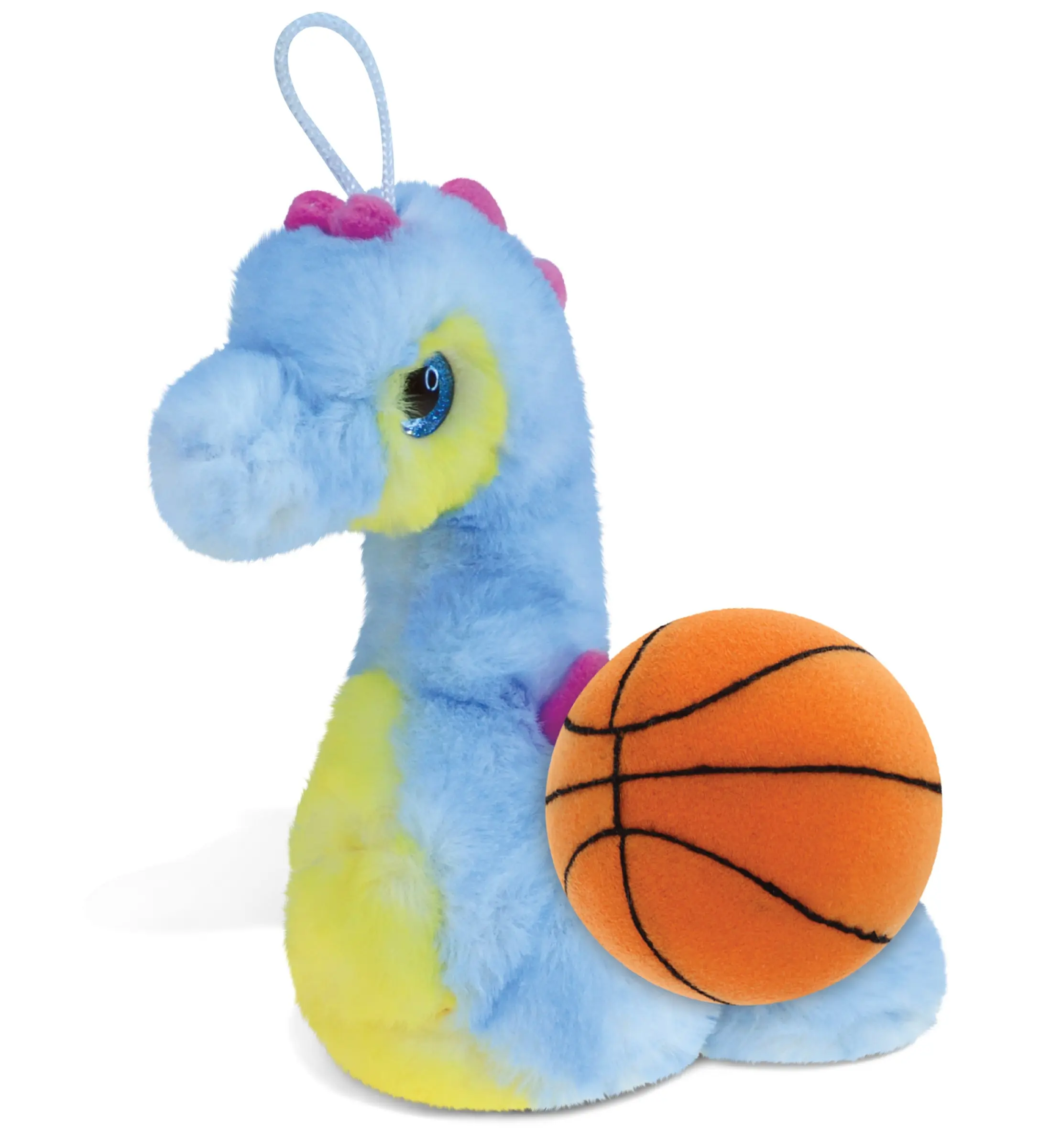 SUPER SOFT PLUSH - BLUE SEAHORSE WITH BASKETBALL PLUSH