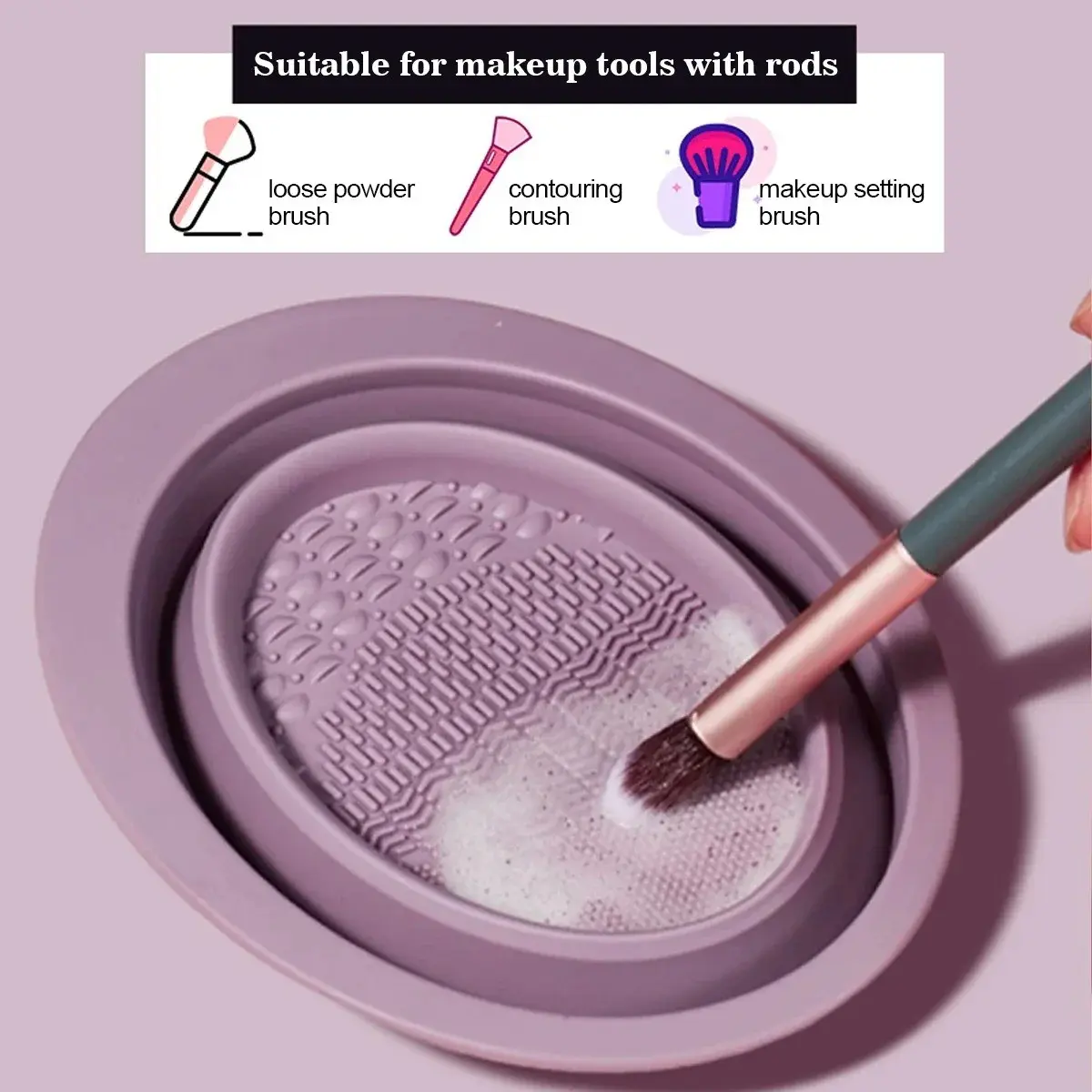 New Silicone Makeup Brush Cleaning Sponge Tool, Colorful Eyeshadow Brush Cleaner with Textured Surface for Easy Use, Makeup Brush Washer, Cosmetic Brush Cleaner, Makeup Brushes Cleaner, Silicone Brush Cleansing, Silicone Brush Cleanser