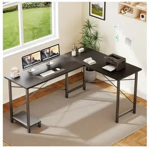 49 Inch L Shaped Desk - Computer Desk Corner Desks Gaming Desk PC Table with CPU Stand for Home Office Dorm Sturdy Writing Workstation, Black