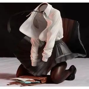 The Wind Rises Creative Anime Girl Figure Dynamic Pose School Uniform Collectible with Fluffy Cuffs and Pleated Skirt White & Black High-Quality Desktop Decoration Essential for Anime Fans Exquisite Design