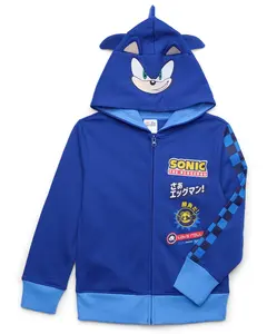 Sonic The Hedgehog Boy's 3D Ears and Quills Costume Zip Up Sweatshirt