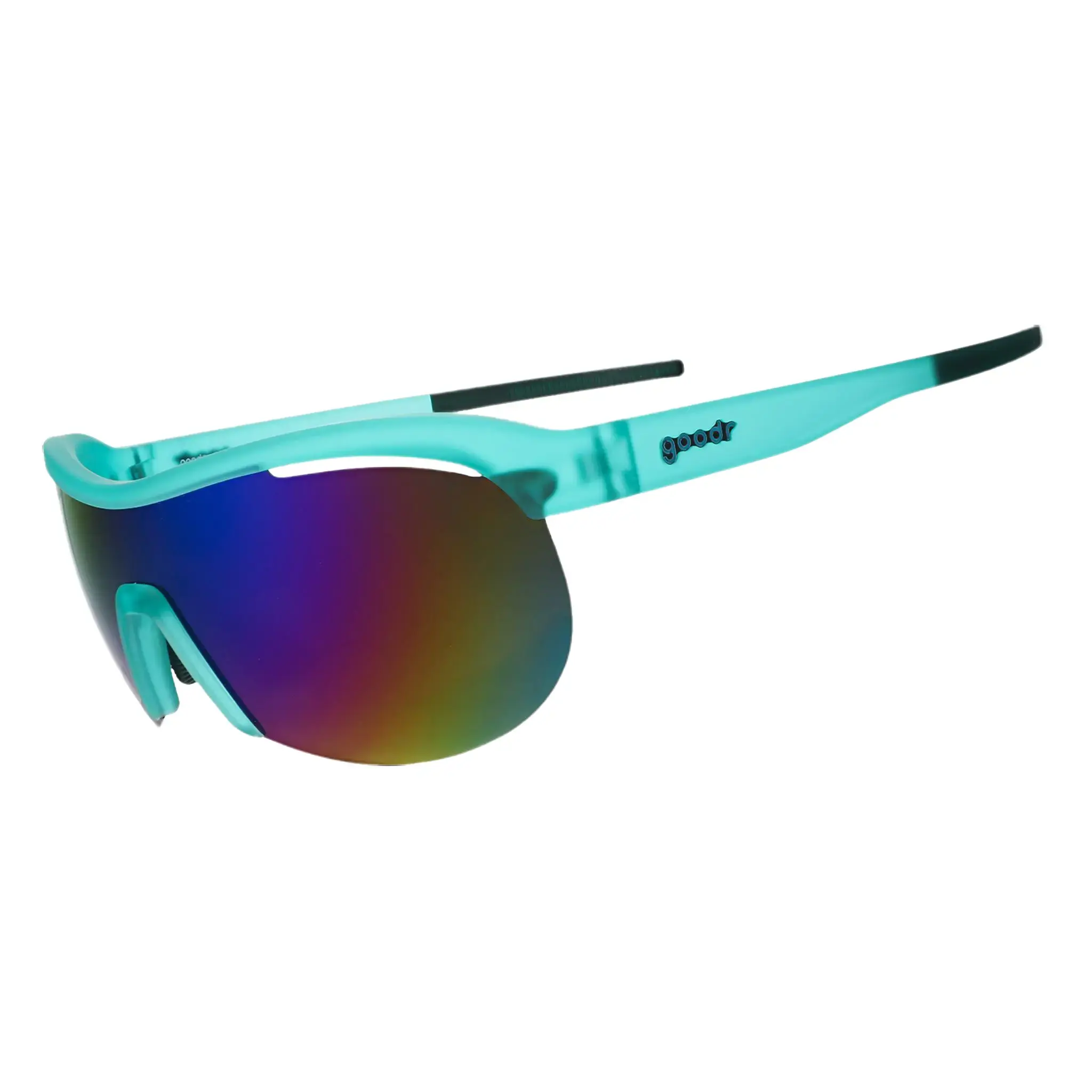 goodr Cue Slow-Mo Montage Medium Size (Sonic G) Translucent Green Frame with Light Green Lens, UV400, No Slip No Bounce No Tangle