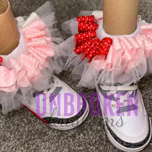 Pink Red & White Kids Tutu Ruffle Socks