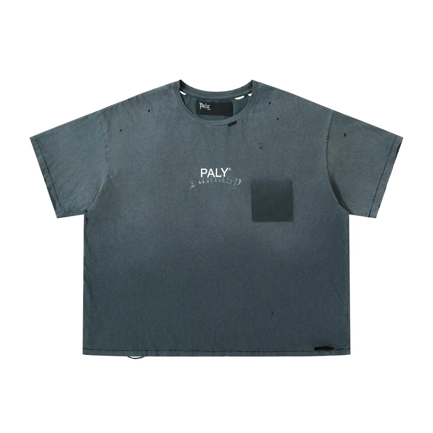 Distressed Logo Printed Cropped T-Shirt