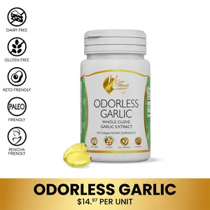 Coco March N.M.D Odorless Garlic Wellness Supplement, Dietary Supplement to Support Adult Health - 100 Softgel Capsules per Bottle Edible Fitness