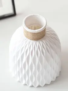 Plastic Flower Vase - 1 Pc Unbreakable Small Floral Vase for Home Decor, Centerpieces & Table Decor in White
