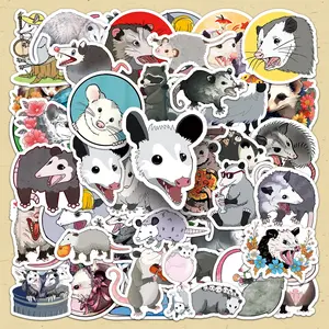 Possums Pattern Sticker, 100pcs/set Creative Animal Decorative Sticker, DIY Decals for Water Bottle, Laptop, Phone Case, Scrapbooking, Journal Making