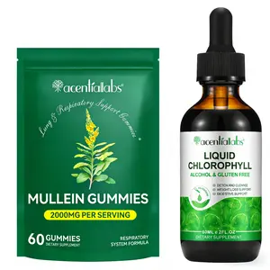 Acentiallabs Chlorophyll + Mullein Dietary Gummy Combo - Daily Cleanse Supplement, Detox Support, Gut & Lung Cleanse, Debloat, Breathe Better, Full Body Reset summervibes
