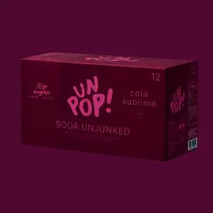 Unpop! Sublime Cola 12-Pack Natural Beverage, Fizzy Drink with Cola Taste, Flavorful Cans