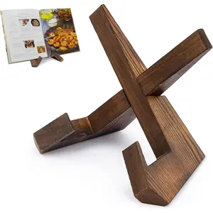 Wooden Cookbook Stand, 1 Count Kitchen Counter Recipe Bookshelf, Multifunctional Display Shelf for Kitchen Counter Decor, Holiday Gifts
