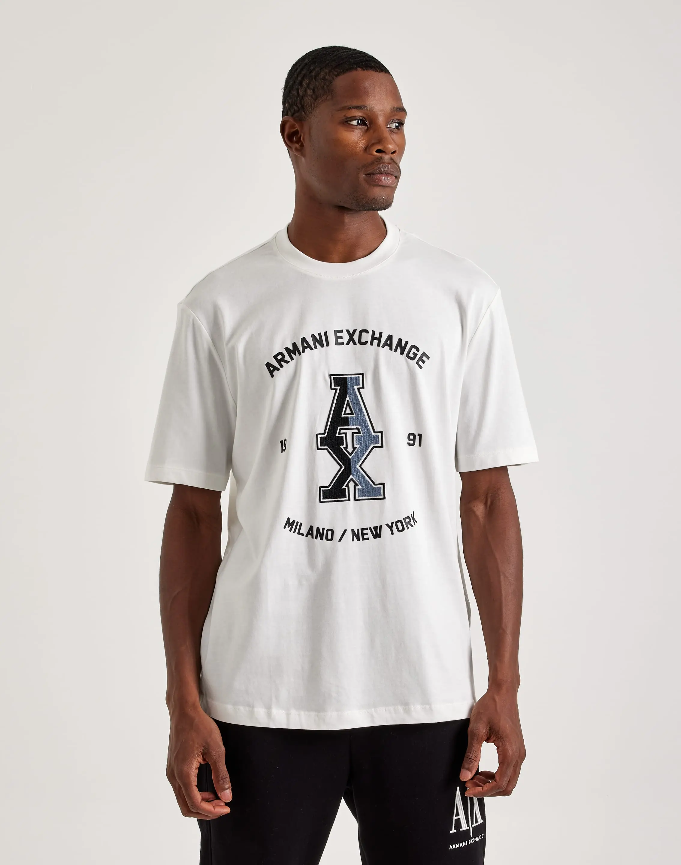 Mens Armani Exchange Stacked Logo Tee