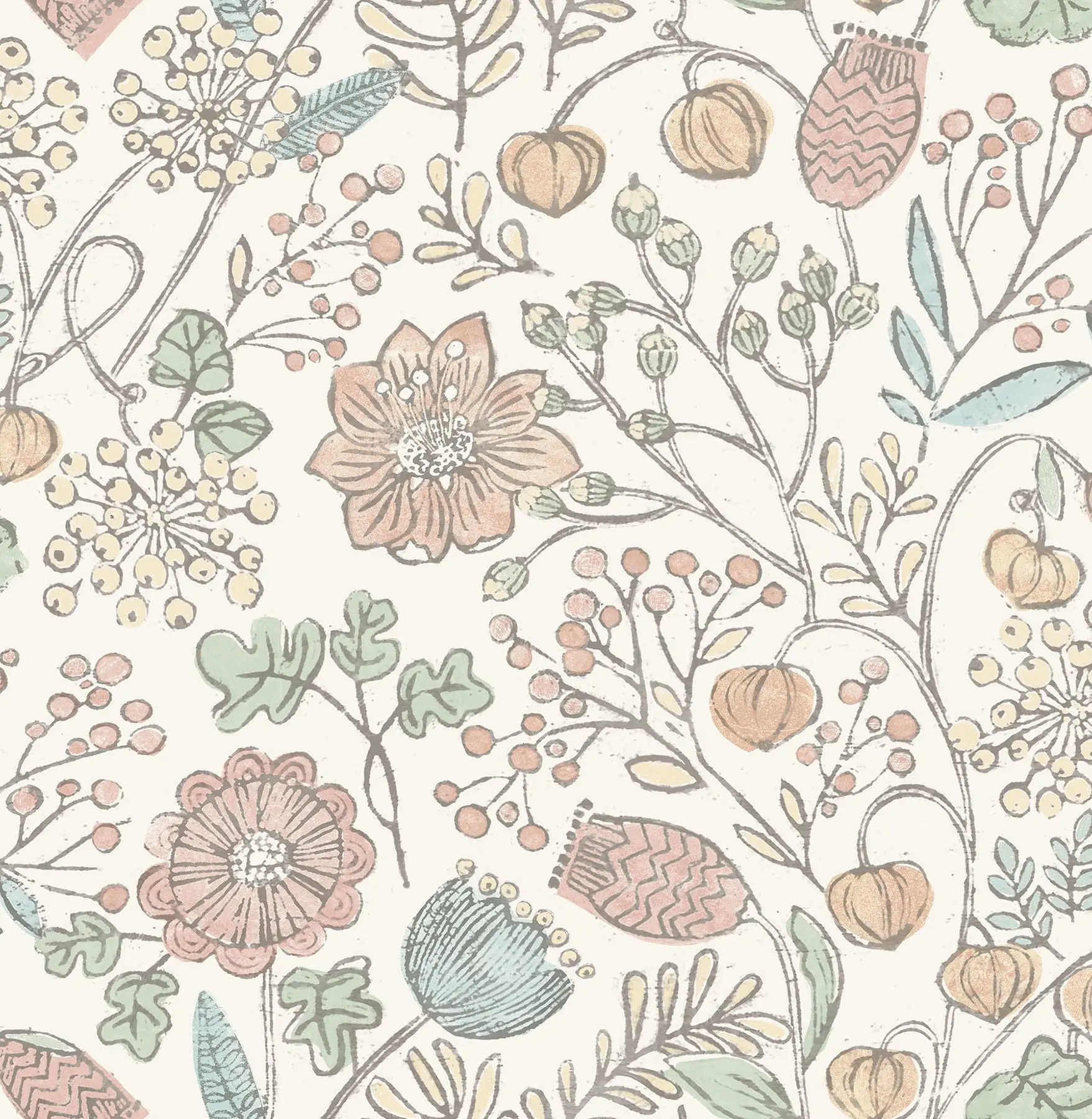 212 MAIN Whimsical Pastel Southern Trail Blush Pink Floral Peel & Stick Temporary Wallpaper - Pressure-Sensitive, Easy-Install, Repositionable, Hand-Drawn, 20.5x18ft Single Roll, Ideal for Pink Decor, Accent Wall, DIY Home Projects
