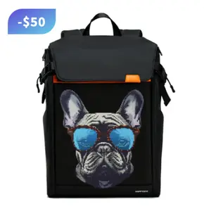 Happysite LED Backpack Outdoor Series with Programmable & Full Color Screen, Birthday Gift for Men/Women, Motorcycle Backpack, Waterproof Shoulder Travel Backpack, Laptop Backpack