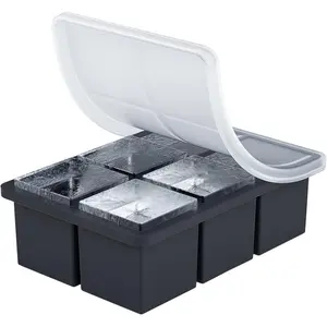 Large Ice Cube Molds 1Pack, Big Square Ice Cube Mold For Cocktail, 2Inch Huge Silicone Ice Cube Tray For Whisky, Stackable, Release Release