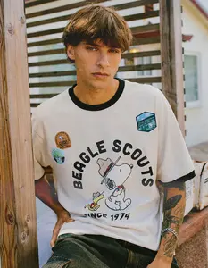 RSQ x Peanuts Patch Mens Boxy Tee