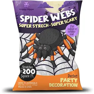 Halloween Spider Web Decoration 200 Sq Feet with 8 Fake Plastic Spiders Halloween Party Decor Supplies