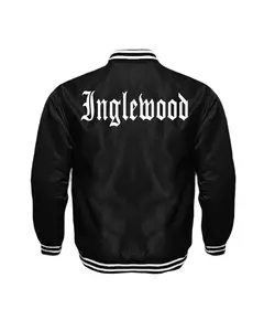 Inglewood Unisex Satin Baseball Jacket Striped Trim