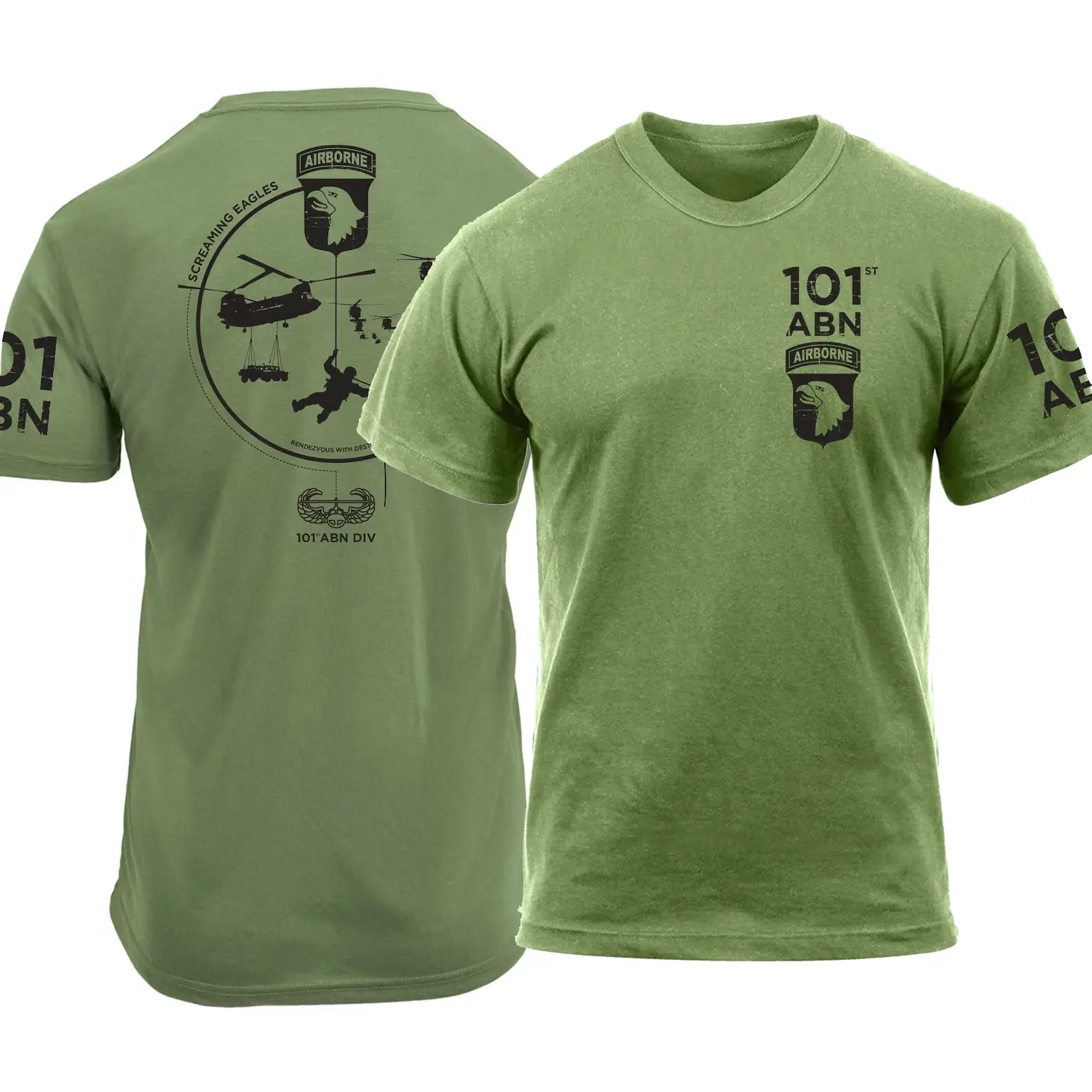 101st Airborne Division Army T-Shirt, Screaming Eagles Military Tee, former soldier Shirts Cotton Classic Top