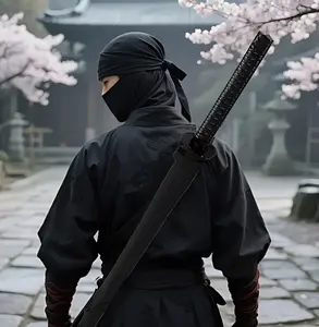 Samurai sword inspired automatic umbrella - cool blade handle, one-button opening, windproof frame with included storage box. wind resistant