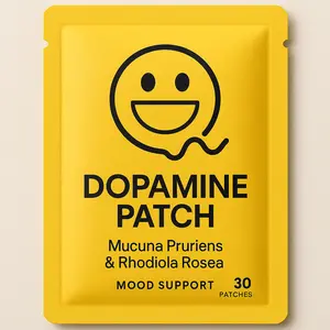 Dopamine Mood Support Patches – Natural Happy Boost with Mucuna & Rhodiola (30 Count)