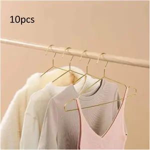 10 coat gold hangers compatible jacket shirt space with non-slip strong hangers