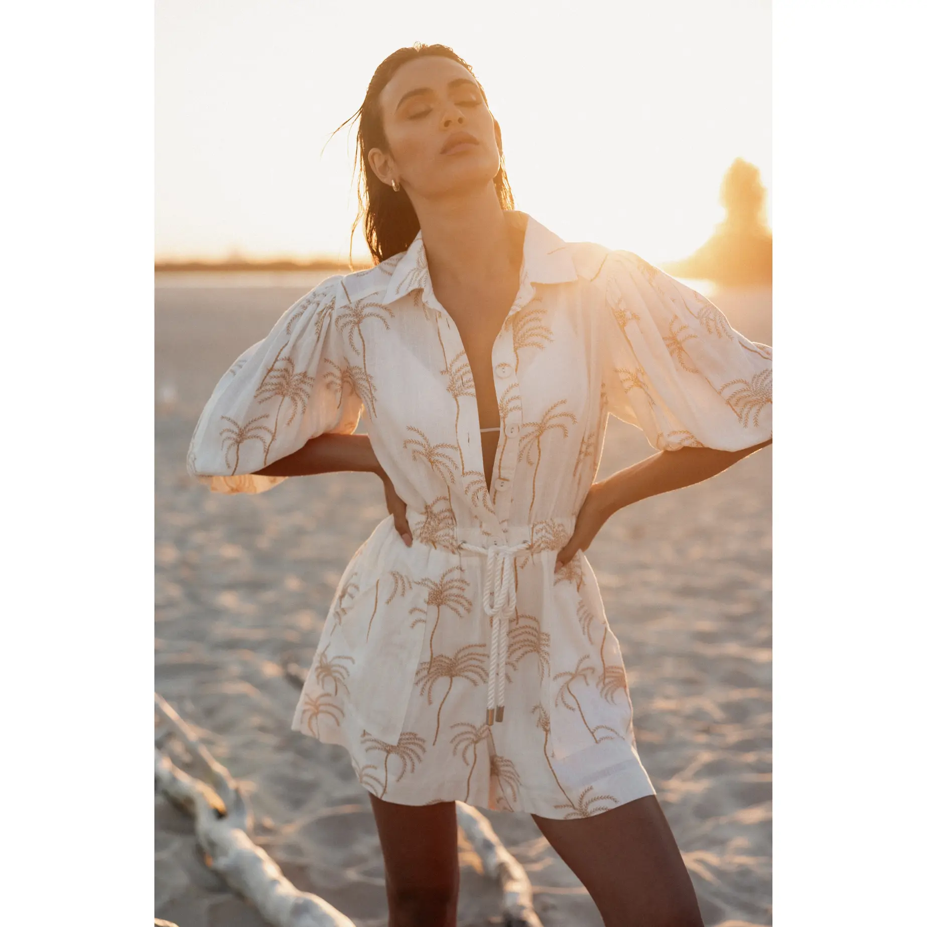 Gina Romper - White Print