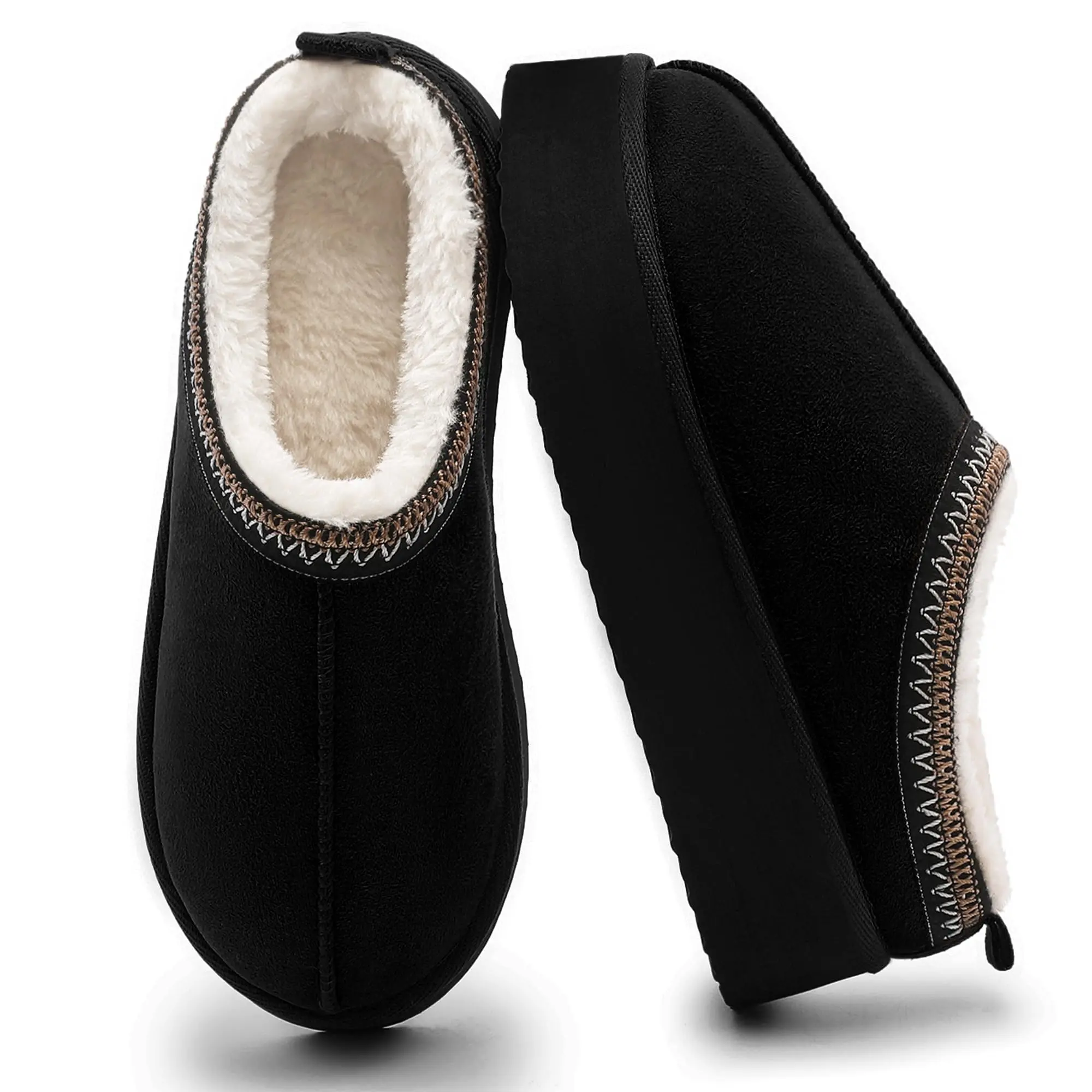 VONMAY Women's Cozy Platform Clogs Slippers Warm Fleece-Lined Indoor Outdoor Slide with Anti-Slip Sole Stylish Comfortable Flipflop House Shoes for Mother's Day & Christmas - Footwear