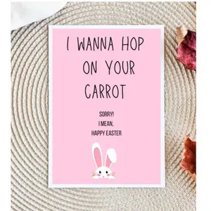Dirty Easter Funny Adult Easter Card | Dirty Spring Holiday Card Easter Candy For Husband For Wife For Boyfriend For Girlfriend FWB Card