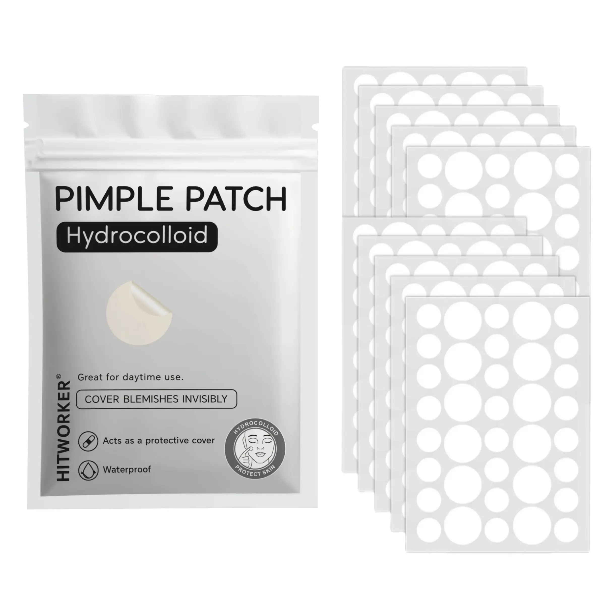Water Gel Hydrocolloid Patches, 360 Pieces Per Box, Acne Patches, Facial Acne Treatment, Imperfection Covering, Essential Skincare